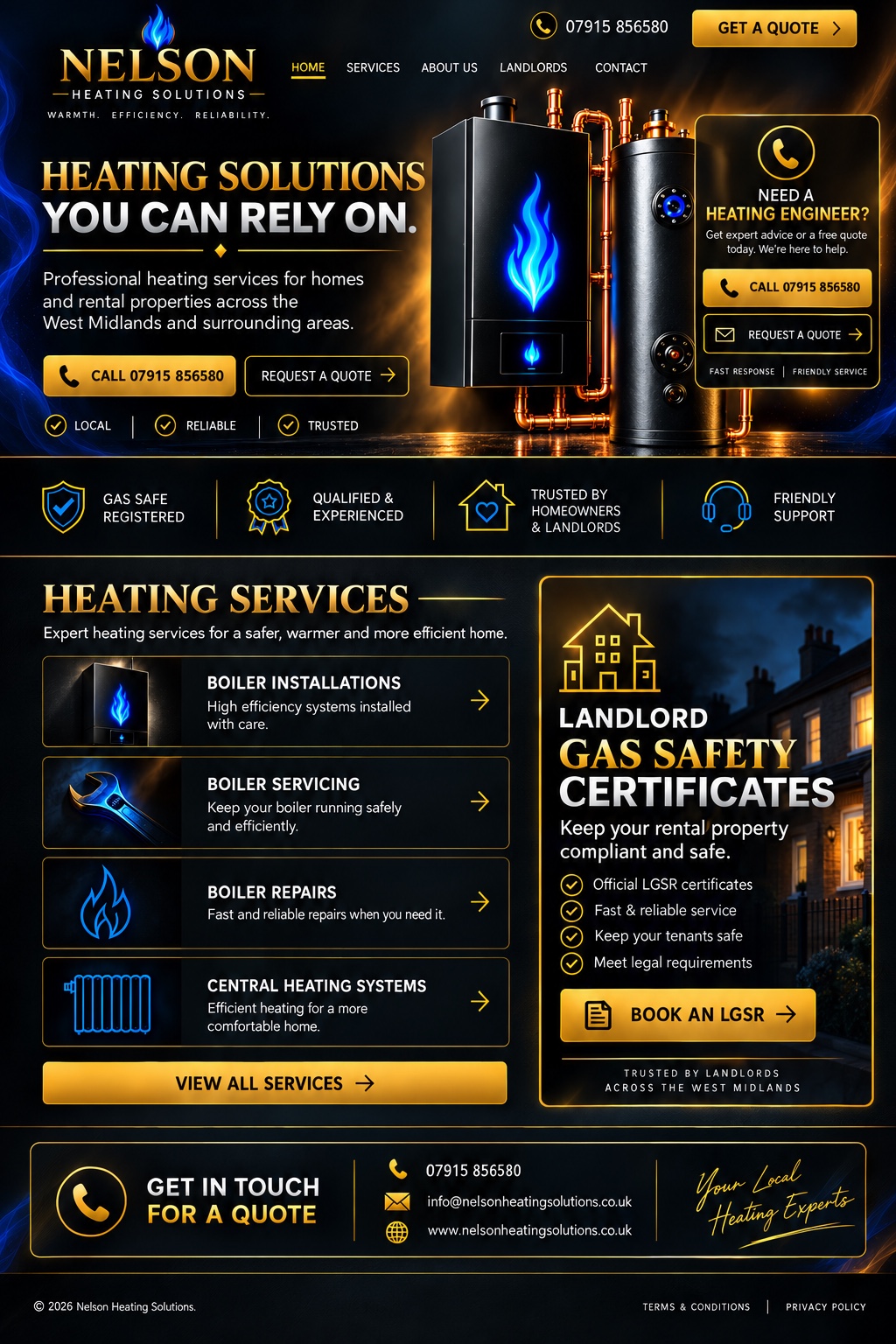 Modern boiler installation